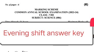 class 8 science final exam question paper 2024 solution science answer key evening shift class8doe [upl. by Aramoiz]