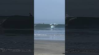 Surfer catching waves and wipeout at Princeton Jetty Half Moon Bay CA californiasurf beachbreak [upl. by Terrye]