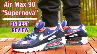 Nike Air Max 90 quotSupernovaquot ON FEET REVIEW [upl. by Kursh452]