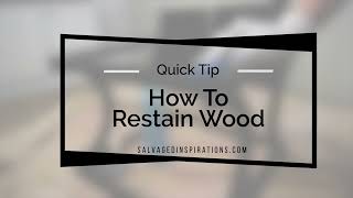 How To Restain Wood [upl. by Glynn]