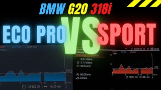 G20 318i B48 SPORT vs ECO PRO Fuel Consumption TEST 115kW  156hp [upl. by Derr993]