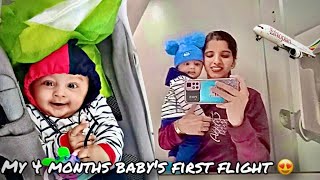 My 4 months babys first international flight ✈️ 🇮🇳  Nisha Verma [upl. by Atrebor631]