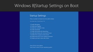 Windows 8Startup Settings on Boot [upl. by Davon]