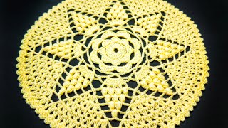 LOVELY⭐💛⭐ Crochet Design Rumal  Doily  Tablecloth in HindiUrdu  Crochet Pattern Idea 315 [upl. by Jorey529]