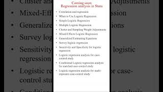 Coming soon  Regression analysis in Stata [upl. by Ettigirb]