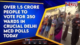 Over 15 crore people to vote for 250 wards in crucial Delhi MCD polls today [upl. by Aubyn]