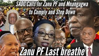 SADC calls for Zanu PF and Mnangagwa to Comply and Step down  no way to go 🇿🇼 [upl. by Aerbas545]