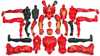 assemble toysiron buster vs red spiderman new vs black spiderman vs ironman superhero [upl. by Nogam]