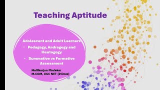 Adolescent vs Adult learners and PedagogyAndragogy and Heutogogy English by Mallikarjun Phulekar [upl. by Arraeic]