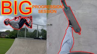 BIG progression session at East Leake skatepark [upl. by Ellehcam]