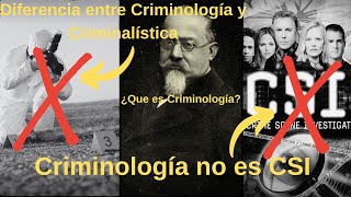 Criminología no es CSI  ¿Qué es Criminología [upl. by Inat]