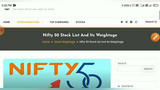 Nifty 50 Stock List and its Weightage 2022 [upl. by Pet467]