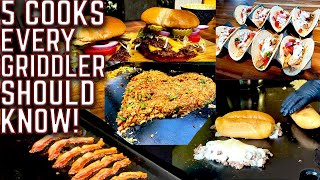 5 GRIDDLE COOKS TO KNOW FLAT TOP GRIDDLE GRILL COOKING  EASY RECIPES FOR EVERYONE [upl. by Ethbin]