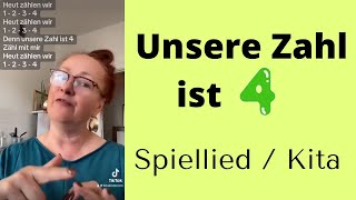 Unsere Zahl ist vier  Thema zählen bis zur VIER  Spielideen für Erzieher deutsch [upl. by Ettedo]