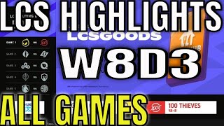 LCS Highlights ALL GAMES W8D3 Spring 2022  Week 8 Day 3 Includes Tie Breakers amp Playoff brackets [upl. by Rdnaskela41]