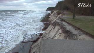 Sturmflut an der Ostseeküste  Schwere Schäden auf Usedom [upl. by Oiled]