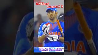 Dhoni Longest sixes 🏏india cricket team 🏏MS DHONI🔥cricket india shorts [upl. by Siberson]