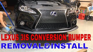 Lexus 2IS to 3IS Fsport Conversion Bumper Removal and Install [upl. by Lotsyrc888]