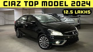 All New 2024 Maruti CIAZ ALPHA Top Model Black Colour Detailed Review On road price [upl. by Karyl]