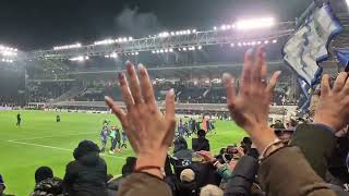 Atalanta players and CURVA NORD 1907 celebration after victory over AC Milan 21  6122024 [upl. by Oinotnaesoj]