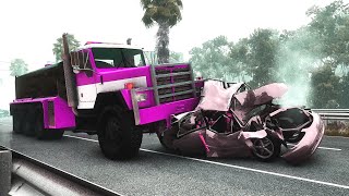 BeamNG Drive Dangerous Overtaking Crashes 16 [upl. by Hinckley]