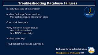 Troubleshooting Database Failure in Microsoft Exchange 201619  Techi Jack [upl. by Tobie639]