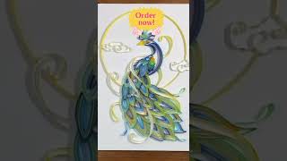 Peacock Paper Filigree Painting Quilling Uniquilling [upl. by Itraa]