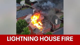 Frisco home catches fire after lightning strike officials say [upl. by Arika]