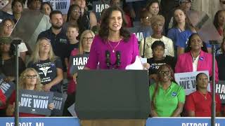 Gretchen Whitmer speech for Kamala Harris Tim Walz names contrasts with Donald Trump JD Vance [upl. by Sparkie]