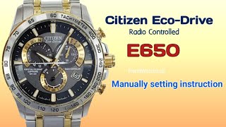 Citizen EcoDrive E650 Setting instruction  TrendWatchLab  TimeCalendarChrono amp Alarm setting [upl. by Eigna357]