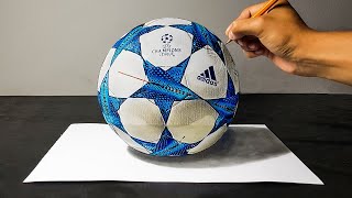 Disegno 3D di un Pallone da Calcio  UEFA Champions League   ARTCYO [upl. by Corwin]