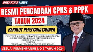 RESMI PENGADAAN CPNS DAN PPPK TAHUN 2024 I CEK PERSYARATANNYA [upl. by Ambrogino]