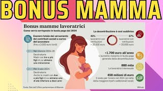 SBLOCCATO IL BONUS MAMME 2024 INPS bonus inps [upl. by Lua]