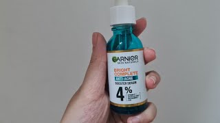 Garnier Bright Complete Anti Acne Booster Serum Review [upl. by Dnesnwot58]