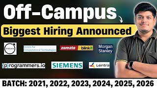 Volvo Zomato Siemens  10 Companies Biggest Hiring  2021 2022 2023 2024 2025 2026 BATCH [upl. by Greenberg653]