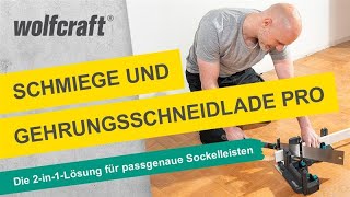 Schmiege und Gehrungsschneidlade PRO Die 2in1Lösung für passgenaue Sockelleisten  wolfcraft [upl. by Ahsinor]