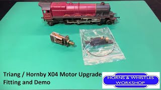 Triang  Hornby X04 Motor Upgrade Kit 5 pole motor with flywheel Fitting Tutorial and Demo [upl. by Thia]