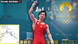 Zhang Boheng  High Bar Olympic 2024 routine  D score [upl. by Cox464]