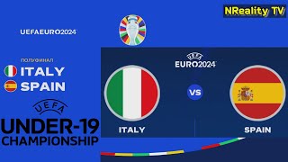 Футбол Италия  Испания Чемпионат Европы среди мужчин U19 Полуфинал Italy  Spain [upl. by Agostino]