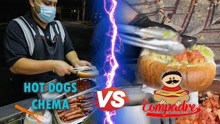 Hot dogs El Compadre VS Hot dogs Chema  Guerra de los Dogos [upl. by Yahsan65]