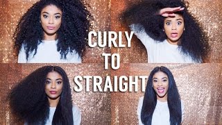 Curly to Straight Hair TutorialHairstyles amp Hair Straightener  jasmeannnn [upl. by Pearlman]