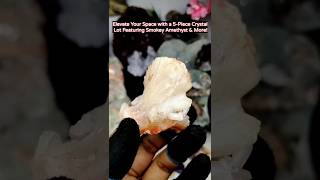 Orange Stilbite amp Heulandite Apophyllite Amethyst Flower amp Smokey Amethyst  GEMS by AK [upl. by Aikemot319]