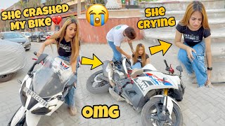 She Crashed My BMW Bike😡  Yeh Toh Rone Lagi😱 Bike Damaged💔 [upl. by Puklich]