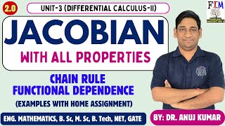 L6 JACOBIAN AND ITS PROPERTIES  JACOBIAN ENGINEERING MATHS  CHAIN RULE  FUNCTIONAL DEPENDENCY [upl. by Roseanne]