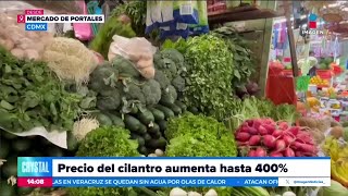 Así la situación en el Mercado de Portales ante el aumento del precio del cilantro  Crystal [upl. by Ainehs]