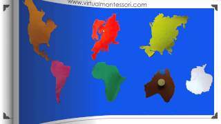 Montessori Geography The 7 Continents [upl. by Subocaj]