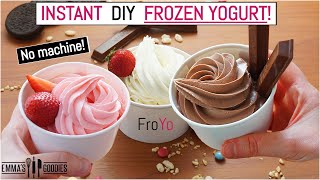 1 Minute 3 Ingredient FROZEN YOGURT Instant FroYo ICE CREAM RECIPE [upl. by Ladnyk820]