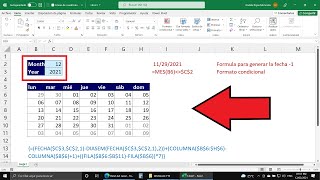 Cómo Crear el Calendario de cualquier Mes en Excel sin equivocarte ¡Usa esta Fórmula [upl. by Daryle909]