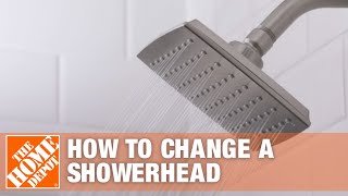 How to Replace a Showerhead – Installing a Showerhead  The Home Depot [upl. by Chamberlain]