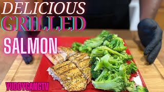 Delicious Grilled Salmon with Yuddygangtv [upl. by Ahcim911]